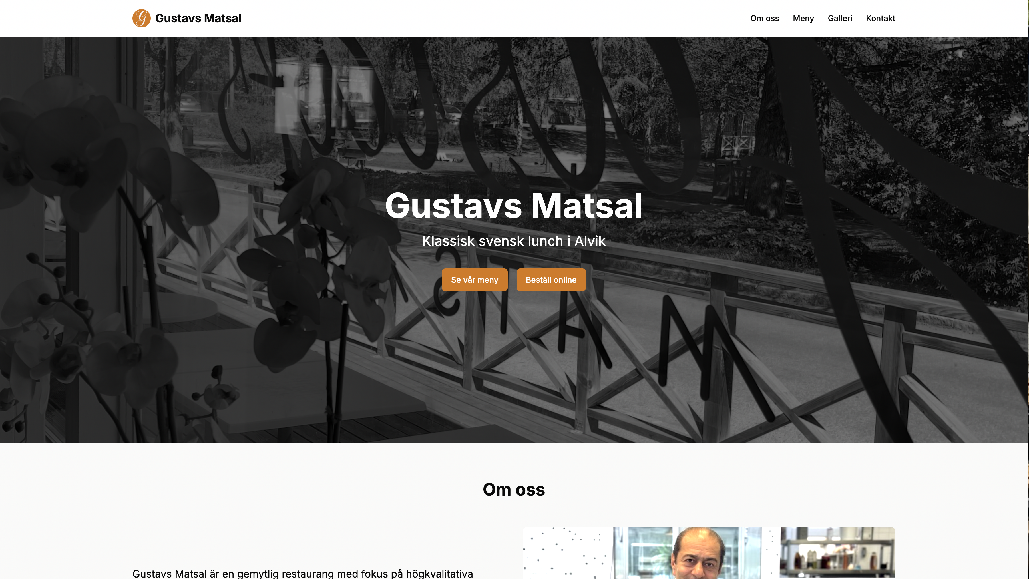 Gustavs Matsal website — Before CYouMedia AI Visibility optimisation