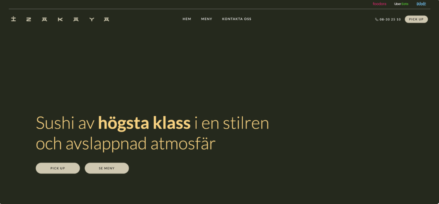 Izakayasthlm website — Before CYouMedia AI Visibility optimisation